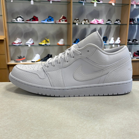 Jordan 1 Low Triple White Tumbled Leather